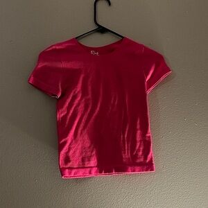 Bright Pink Short Sleeve Crop Top